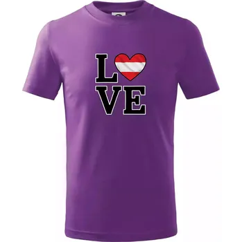 Love Rakouská vlajka - Tričko dětské bavlněné - 146 cm/10 let ( Fialová )
