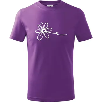 Kopretina - Tričko dětské bavlněné - 122 cm/6 let ( Fialová )