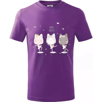 Chlapecké oblečení Kočka jdeme tancovat - Tričko dětské bavlněné - 134 cm/8 let ( Fialová )