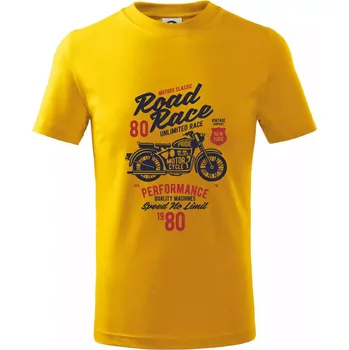 Chlapecké tričko Road Race Motorcycle - Tričko dětské bavlněné - 104-110cm / 3-4 roky ( Žlutá )