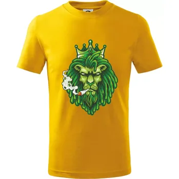 Chlapecké tričko Zhulený lev zelený - Tričko dětské bavlněné - 98 cm / 2 roky ( Žlutá )