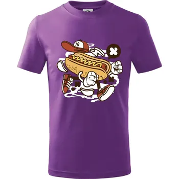 Hotdogátor - Tričko dětské bavlněné - 122 cm/6 let ( Fialová )