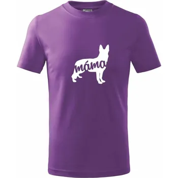 Chlapecké oblečení Německý ovčák máma obrys - Tričko dětské bavlněné - 122 cm/6 let ( Fialová )