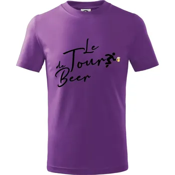 Le tour de beer - Tričko dětské bavlněné - 122 cm/6 let ( Fialová )