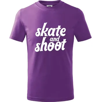 Biatlon skate and shoot - Tričko dětské bavlněné - 146 cm/10 let ( Fialová )
