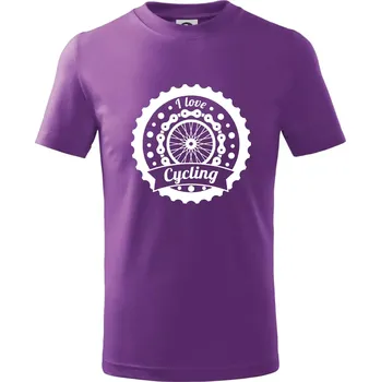 I love cycling - kolo - Tričko dětské bavlněné - 146 cm/10 let ( Fialová )