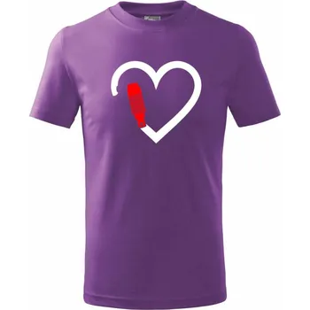 Chlapecké oblečení Srdce horolezec - Tričko dětské bavlněné - 158 cm/12 let ( Fialová )
