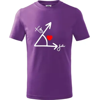 Matematika láska - Tričko dětské bavlněné - 146 cm/10 let ( Fialová )