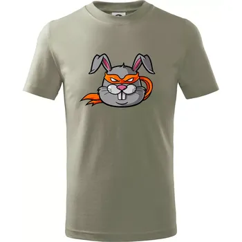 Chlapecké tričko Ninja králík - Tričko dětské bavlněné - 98 cm / 2 roky ( Light khaki )