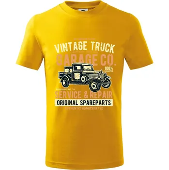 Vintage Truck - Tričko dětské bavlněné - 98 cm / 2 roky ( Žlutá )