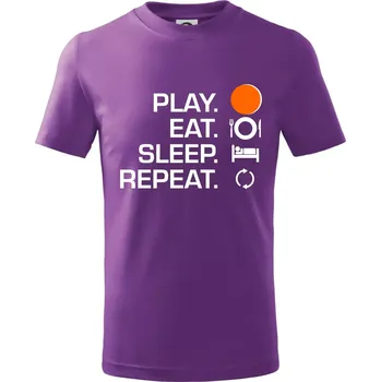 Chlapecké tričko Hokejbal - Play eat sleep repeat - Tričko dětské bavlněné - 98 cm / 2 roky ( Fialová )