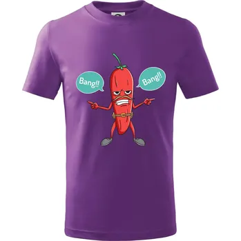 Chilli bang bang - Tričko dětské bavlněné - 134 cm/8 let ( Fialová )