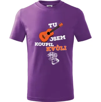 Když koupíš kytaru - Tričko dětské bavlněné - 146 cm/10 let ( Fialová )