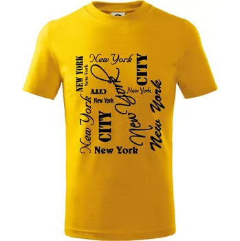 Chlapecké tričko New York City font - Tričko dětské bavlněné - 104-110cm / 3-4 roky ( Žlutá )