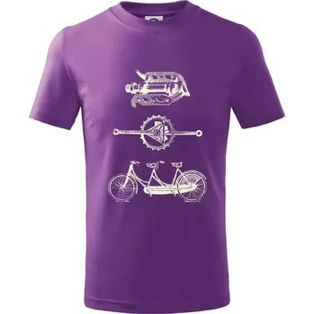 Cycling vintage - Tričko dětské bavlněné - 104-110cm / 3-4 roky ( Fialová )