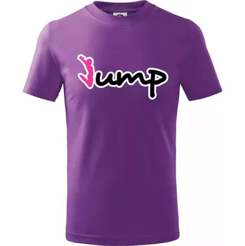 Chlapecké tričko Jump - nápis a panáček - Tričko dětské bavlněné - 98 cm / 2 roky ( Fialová )