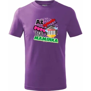 Až vyrostu budu jako maminka - bankéřka - Tričko dětské bavlněné - 104-110cm / 3-4 roky ( Fialová )