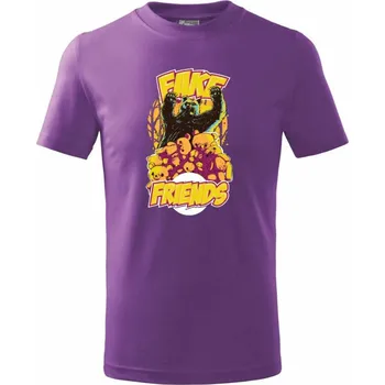 Fake Friends - Tričko dětské bavlněné - 98 cm / 2 roky ( Fialová )
