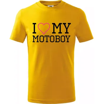 Chlapecké tričko I love my motoboy - Tričko dětské bavlněné - 104-110cm / 3-4 roky ( Žlutá )