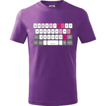 Klávesnice miluju tě - Tričko dětské bavlněné - 98 cm / 2 roky ( Fialová )