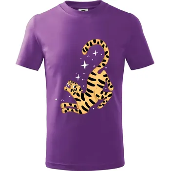 Tygr s hvězdami (studio-arte.cz) - Tričko dětské bavlněné - 98 cm / 2 roky ( Fialová )