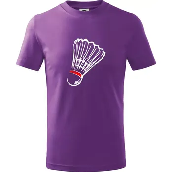 Badminton košík - Tričko dětské bavlněné - 158 cm/12 let ( Fialová )