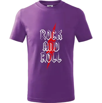 Chlapecké oblečení Rock and Roll blesk - Tričko dětské bavlněné - 122 cm/6 let ( Fialová )