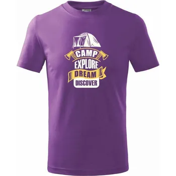 Chlapecké oblečení Camp Explore Dream Discover - Tričko dětské bavlněné - 98 cm / 2 roky ( Fialová )