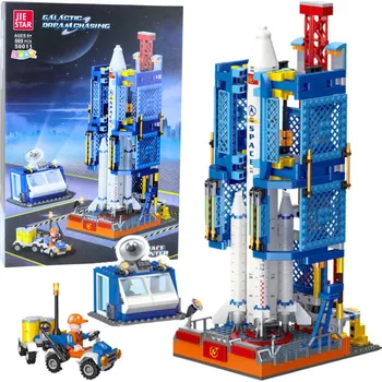 RC model ostatní LEAN Toys Stavebnice Vesmirná stanice s raketou – 668 dílků