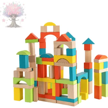 ostatní stavebnice Dřevěná stavebnice 100ks