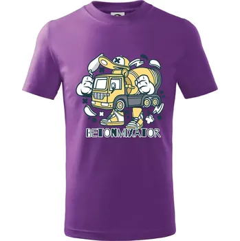 Betonmixátor - Tričko dětské bavlněné - 134 cm/8 let ( Fialová )