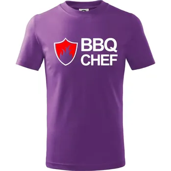 Grilování - BBQ Chef - Tričko dětské bavlněné - 122 cm/6 let ( Fialová )