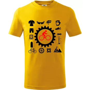Chlapecké tričko Vše pro cyklistiku - Tričko dětské bavlněné - 104-110cm / 3-4 roky ( Žlutá )