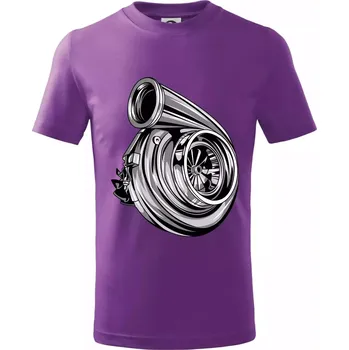 Car turbo - Tričko dětské bavlněné - 104-110cm / 3-4 roky ( Fialová )
