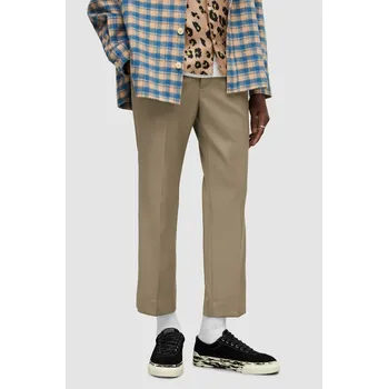 Vlněné kalhoty AllSaints MM011Y šedá 90X, vel. 33