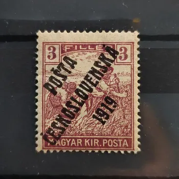 Sběratelství Známka ČSR PČ 1919 , 3f, Pof.102*, III. typ přetisku