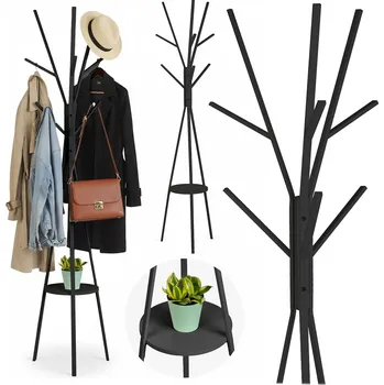 Věšák Kovový stojan na oblečení s policí Massido MS-869