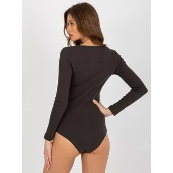 Dámské spodní prádlo Khaki pruhované body basic s dlouhým rukávem