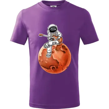 Mars kytarista - Tričko dětské bavlněné - 104-110cm / 3-4 roky ( Fialová )