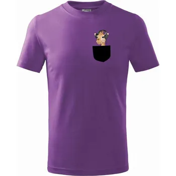 Chlapecké oblečení Žirafa v kapse - Tričko dětské bavlněné - 158 cm/12 let ( Fialová )