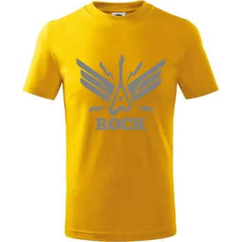Chlapecké tričko Rocková kytara křídla - Tričko dětské bavlněné - 98 cm / 2 roky ( Žlutá )