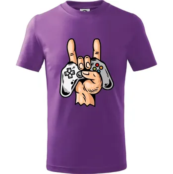 Chlapecké oblečení Gamer - gamepad paroháč - Tričko dětské bavlněné - 158 cm/12 let ( Fialová )