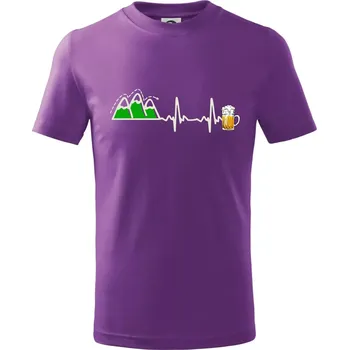 EKG z hor na pivo - Tričko dětské bavlněné - 122 cm/6 let ( Fialová )