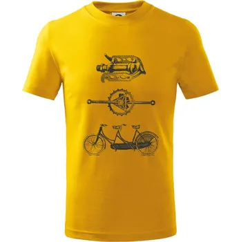 Cycling vintage - Tričko dětské bavlněné - 98 cm / 2 roky ( Žlutá )