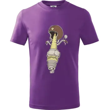Motorcycles svíčka - Tričko dětské bavlněné - 134 cm/8 let ( Fialová )