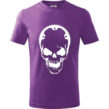 Rozeta lebka - Tričko dětské bavlněné - 98 cm / 2 roky ( Fialová )