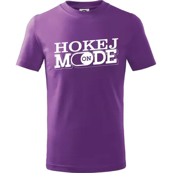 Hokej mode - Tričko dětské bavlněné - 104-110cm / 3-4 roky ( Fialová )