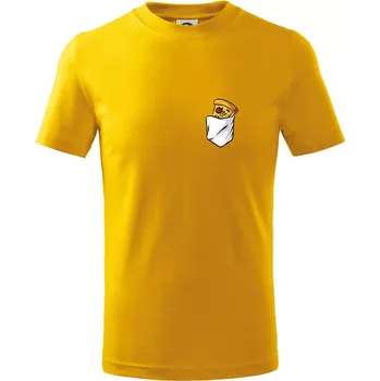 Chlapecké tričko Pizza v kapse - Tričko dětské bavlněné - 146 cm/10 let ( Žlutá )