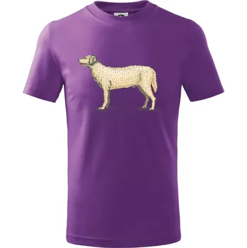 Vintage Labrador - Tričko dětské bavlněné - 104-110cm / 3-4 roky ( Fialová )