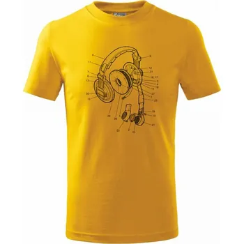Chlapecké tričko Nákres sluchátko pro pilota - Tričko dětské bavlněné - 98 cm / 2 roky ( Žlutá )